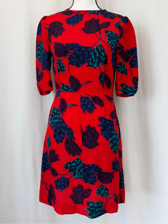 Marc By Marc Jacobs Dresses & Skirts - Marc by Marc Jacobs Mareika red tulip print dress textured 100% silk-jacquard 4